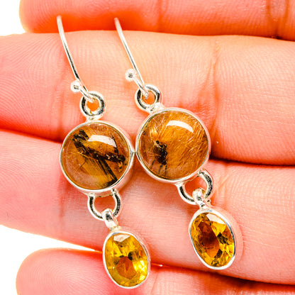 Rutilated Quartz Earrings handcrafted by Ana Silver Co - EARR422320