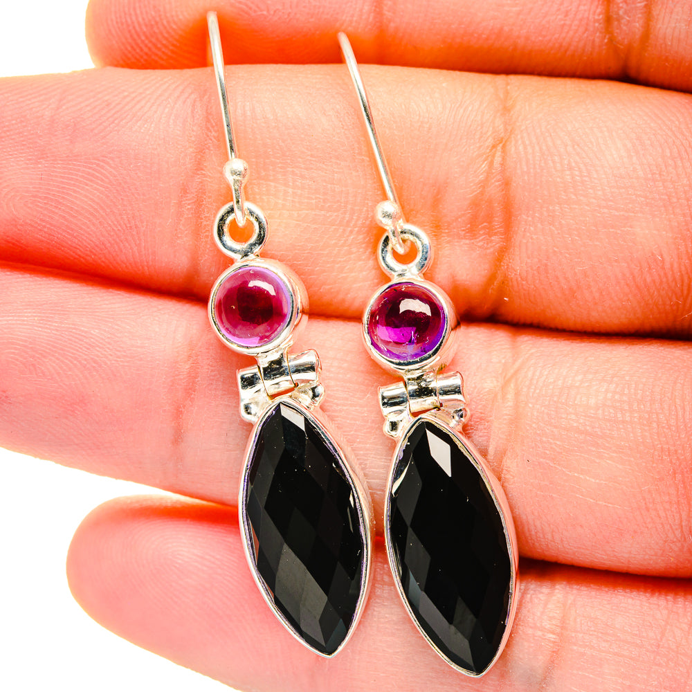 Black Onyx Earrings handcrafted by Ana Silver Co - EARR422328