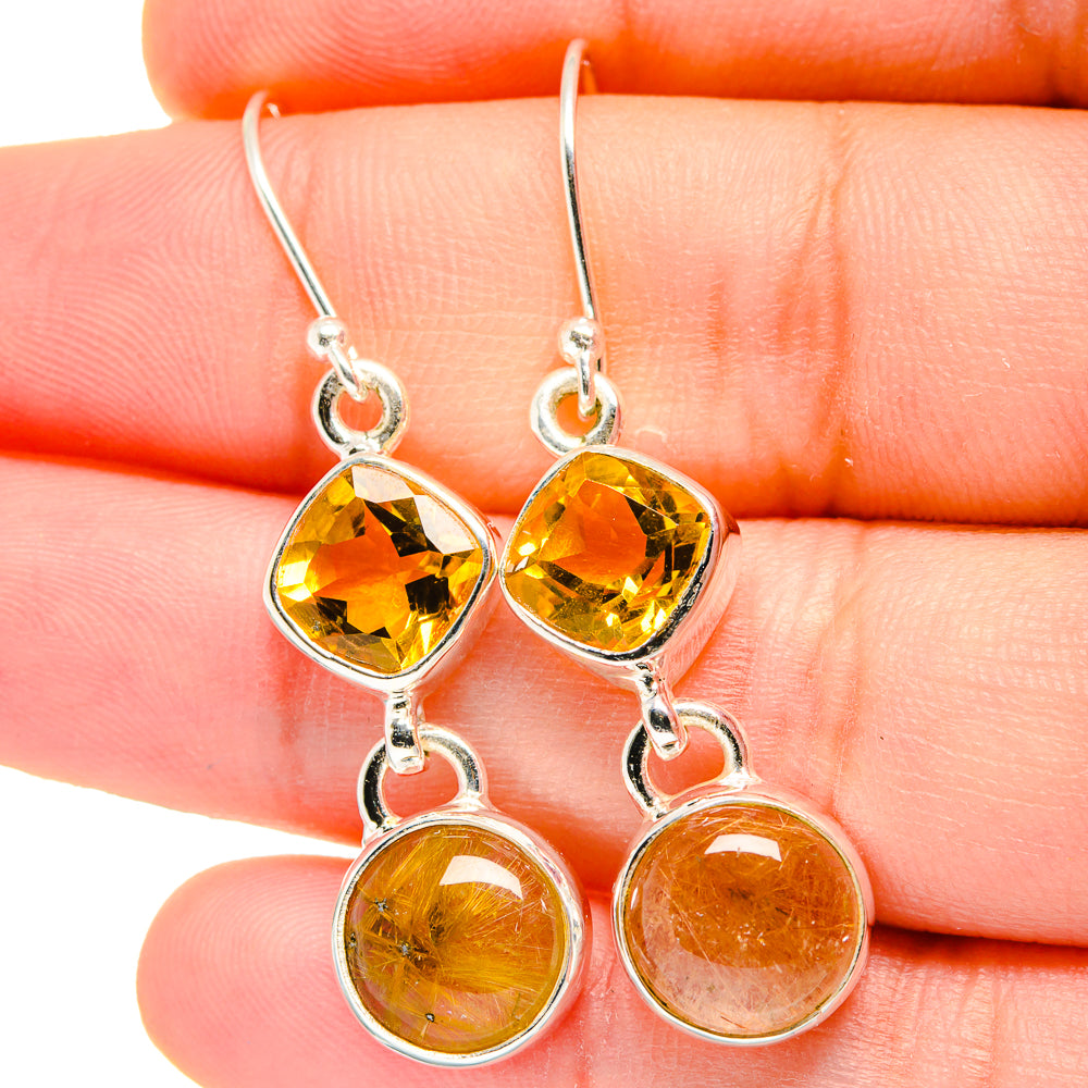 Rutilated Quartz Earrings handcrafted by Ana Silver Co - EARR422329