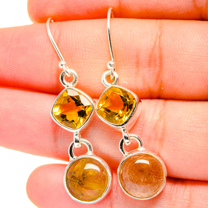 Rutilated Quartz Earrings handcrafted by Ana Silver Co - EARR422329