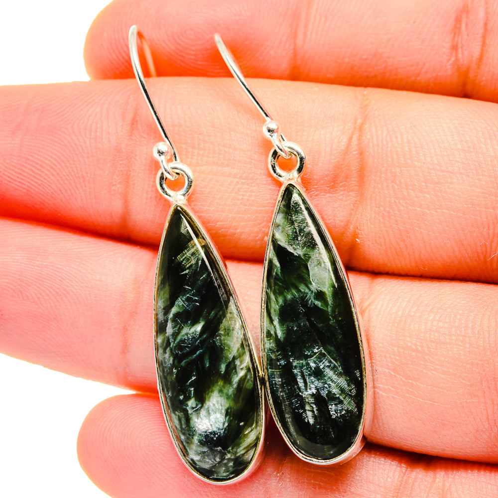Seraphinite Earrings handcrafted by Ana Silver Co - EARR422334