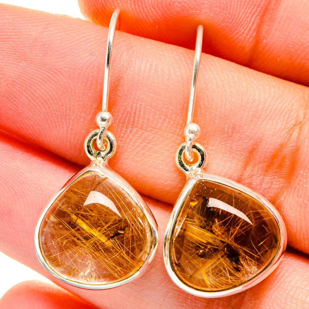 Rutilated Quartz Earrings handcrafted by Ana Silver Co - EARR422340