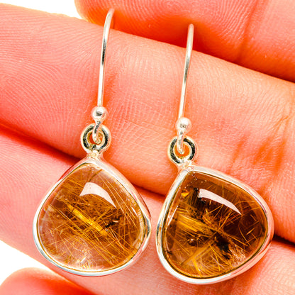 Rutilated Quartz Earrings handcrafted by Ana Silver Co - EARR422340