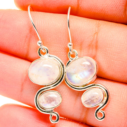Rainbow Moonstone Earrings handcrafted by Ana Silver Co - EARR422343
