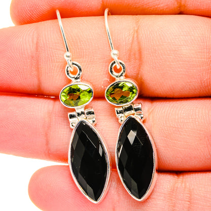 Black Onyx Earrings handcrafted by Ana Silver Co - EARR422344