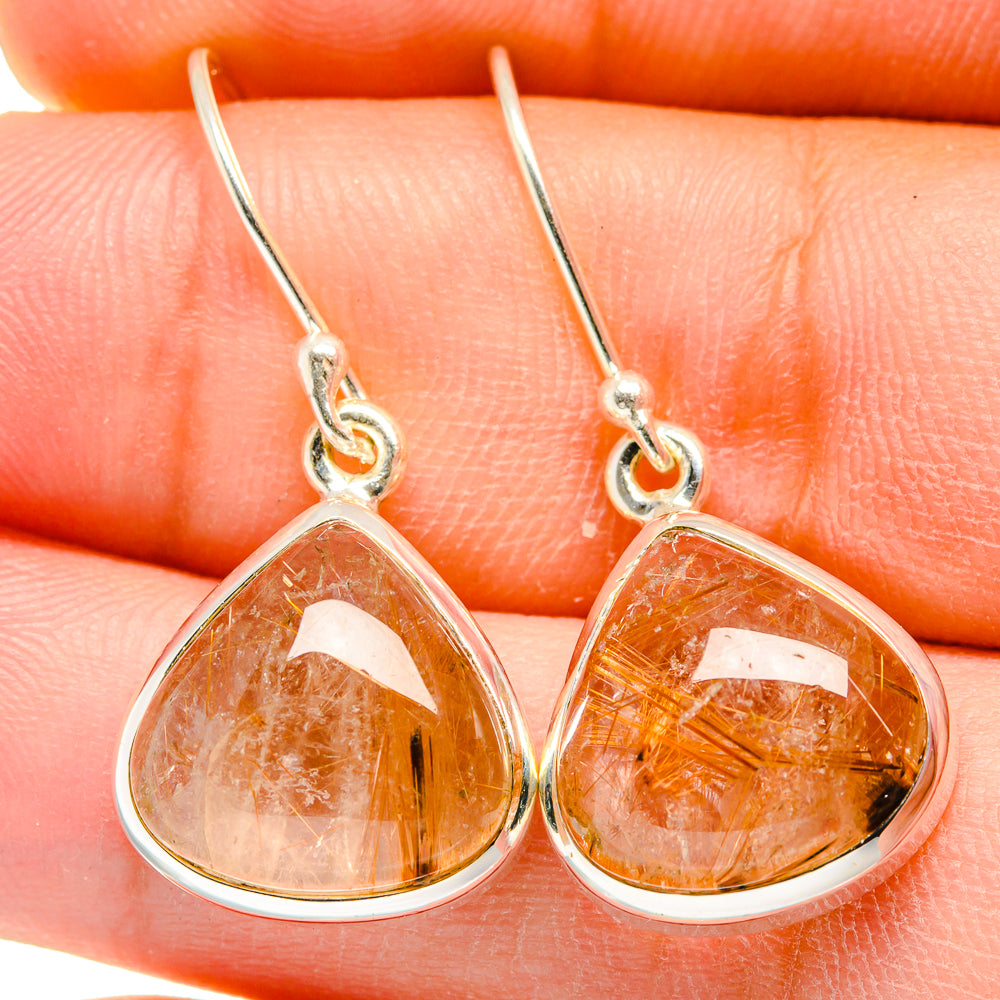 Rutilated Quartz Earrings handcrafted by Ana Silver Co - EARR422352