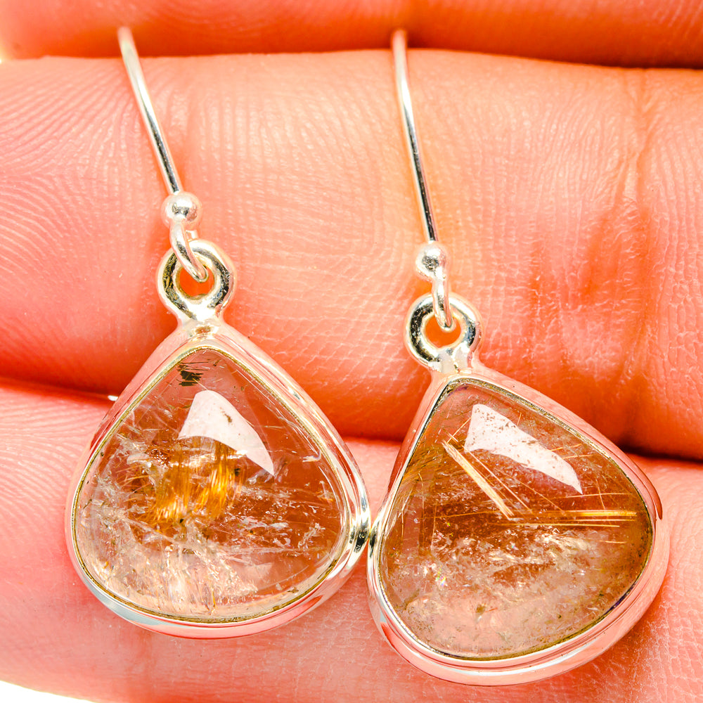 Rutilated Quartz Earrings handcrafted by Ana Silver Co - EARR422354