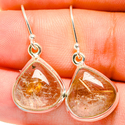 Rutilated Quartz Earrings handcrafted by Ana Silver Co - EARR422354