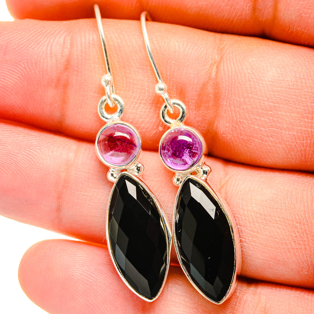 Black Onyx Earrings handcrafted by Ana Silver Co - EARR422355