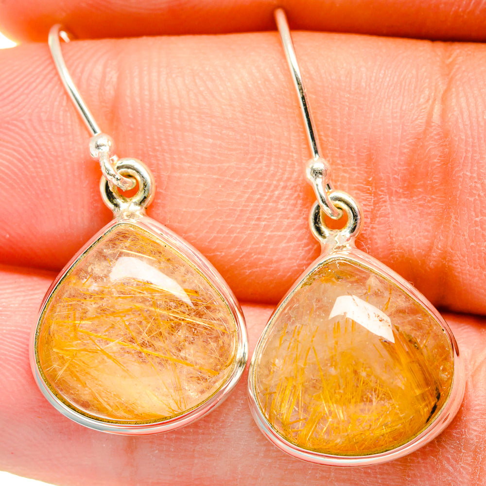 Rutilated Quartz Earrings handcrafted by Ana Silver Co - EARR422356