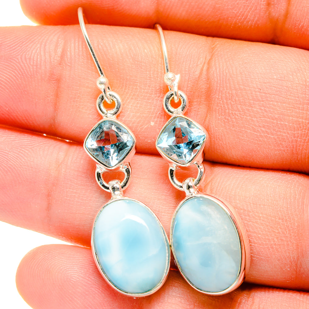 Larimar Earrings handcrafted by Ana Silver Co - EARR422357