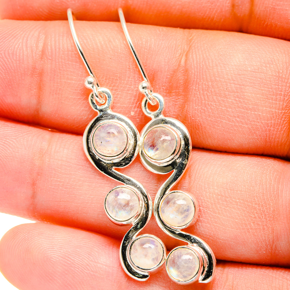 Rainbow Moonstone Earrings handcrafted by Ana Silver Co - EARR422361
