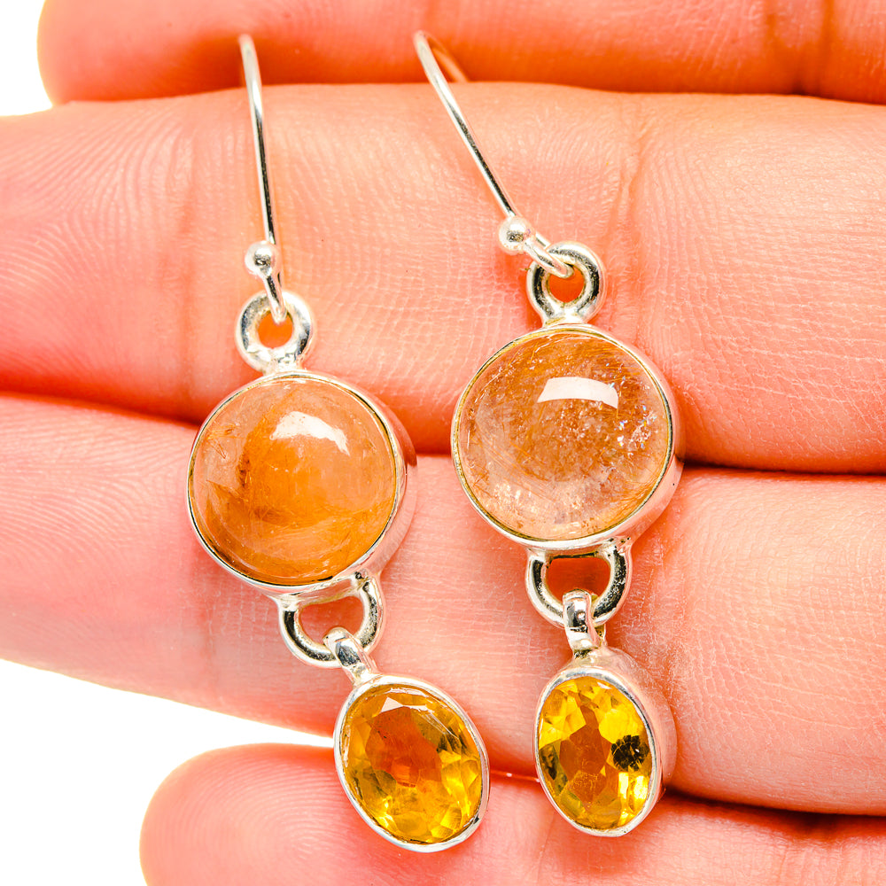Rutilated Quartz Earrings handcrafted by Ana Silver Co - EARR422363
