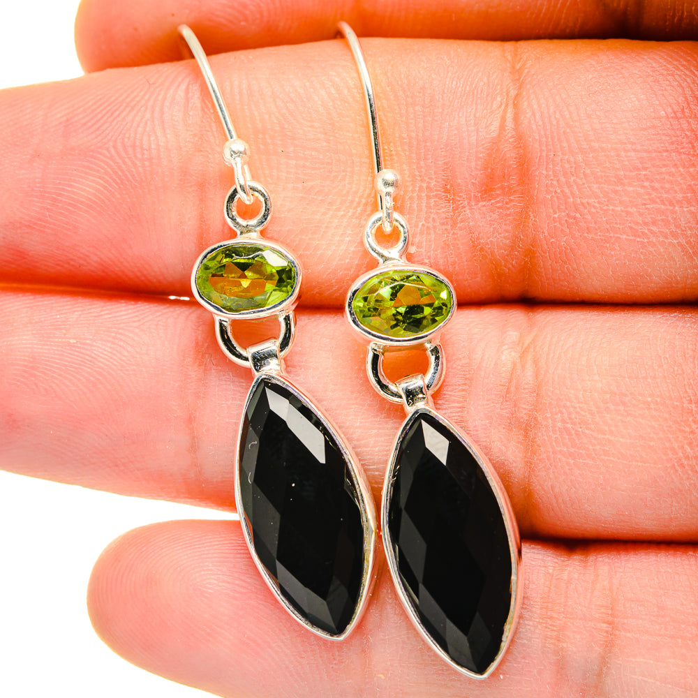 Black Onyx Earrings handcrafted by Ana Silver Co - EARR422367