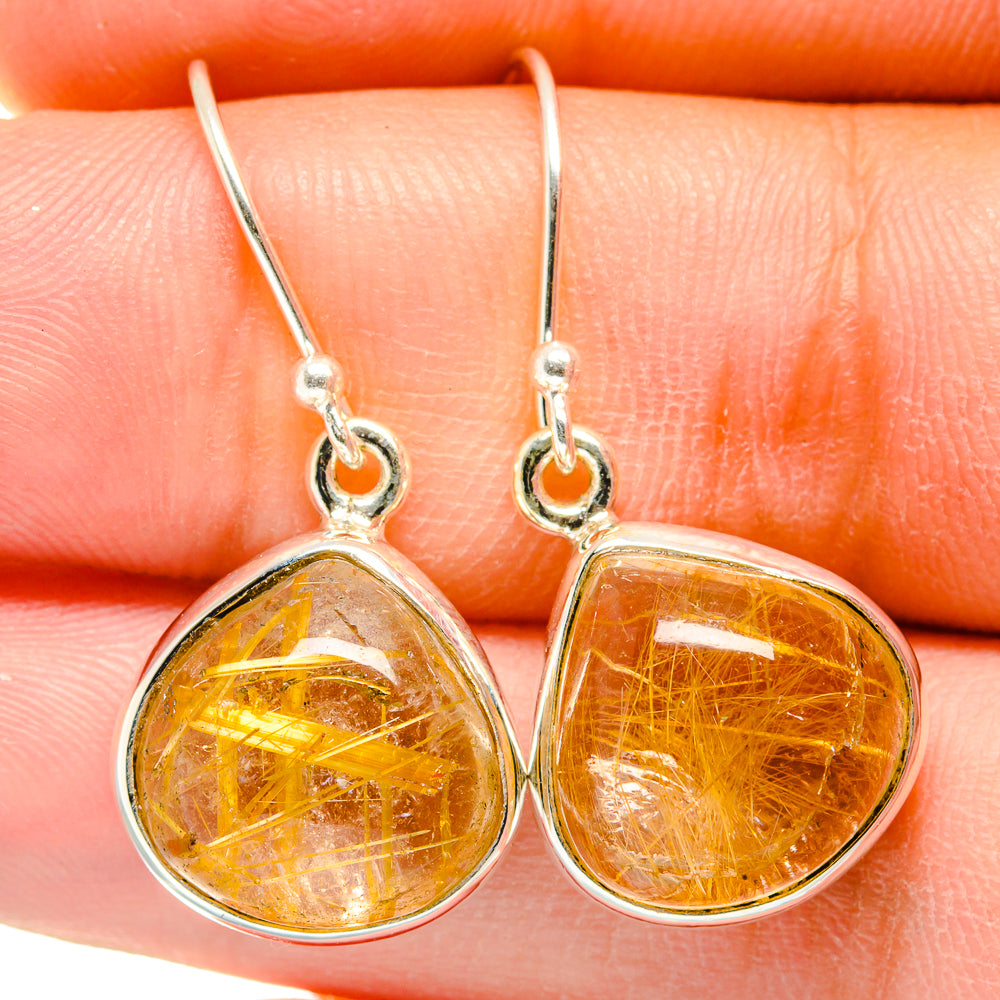 Rutilated Quartz Earrings handcrafted by Ana Silver Co - EARR422372