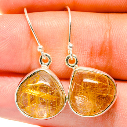 Rutilated Quartz Earrings handcrafted by Ana Silver Co - EARR422372