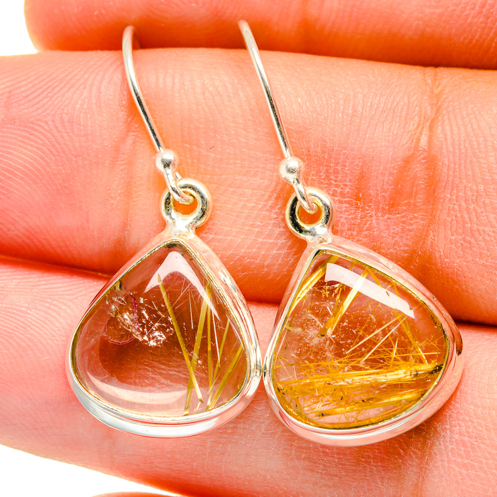 Rutilated Quartz Earrings handcrafted by Ana Silver Co - EARR422375