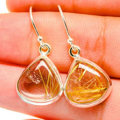 Rutilated Quartz Earrings handcrafted by Ana Silver Co - EARR422375