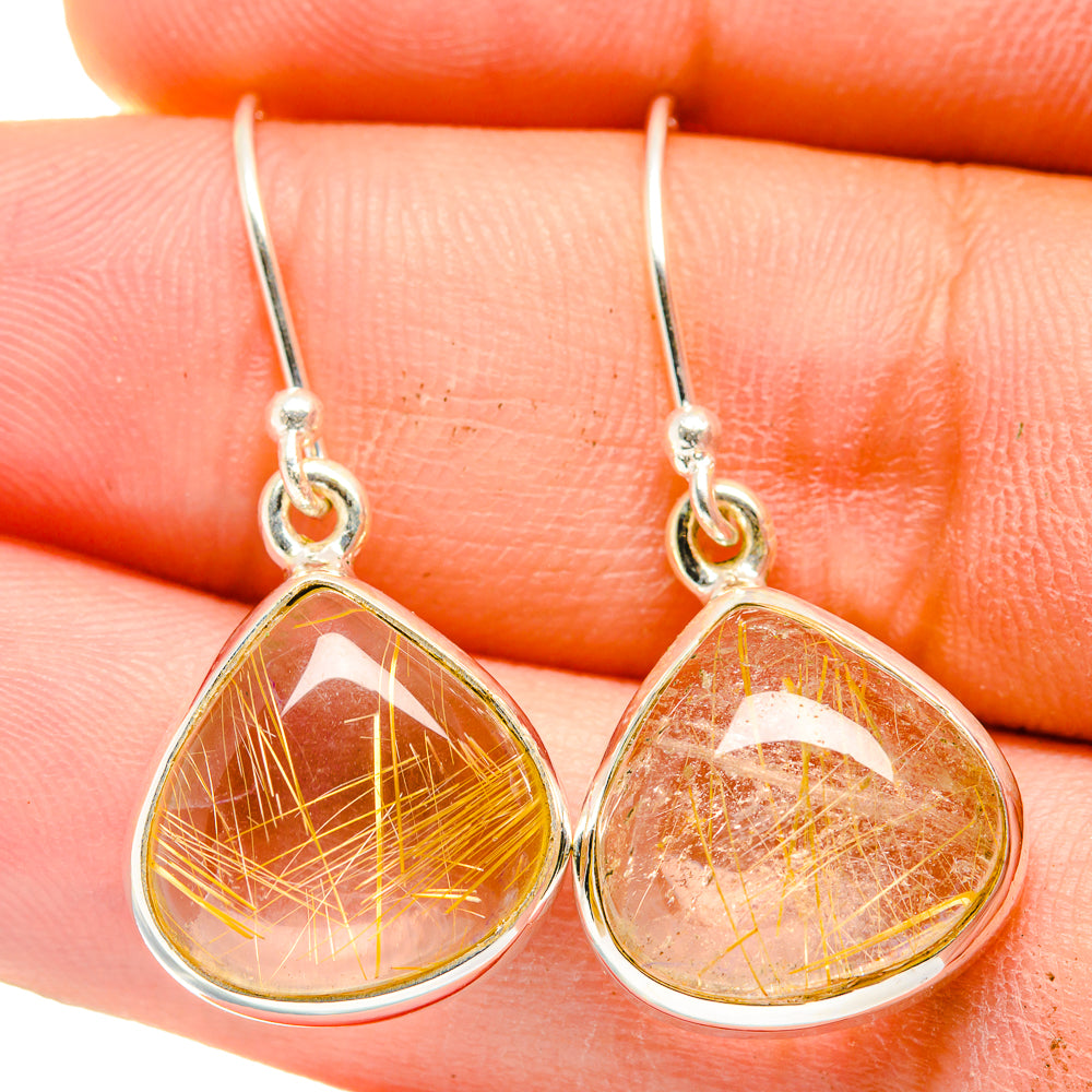 Rutilated Quartz Earrings handcrafted by Ana Silver Co - EARR422382