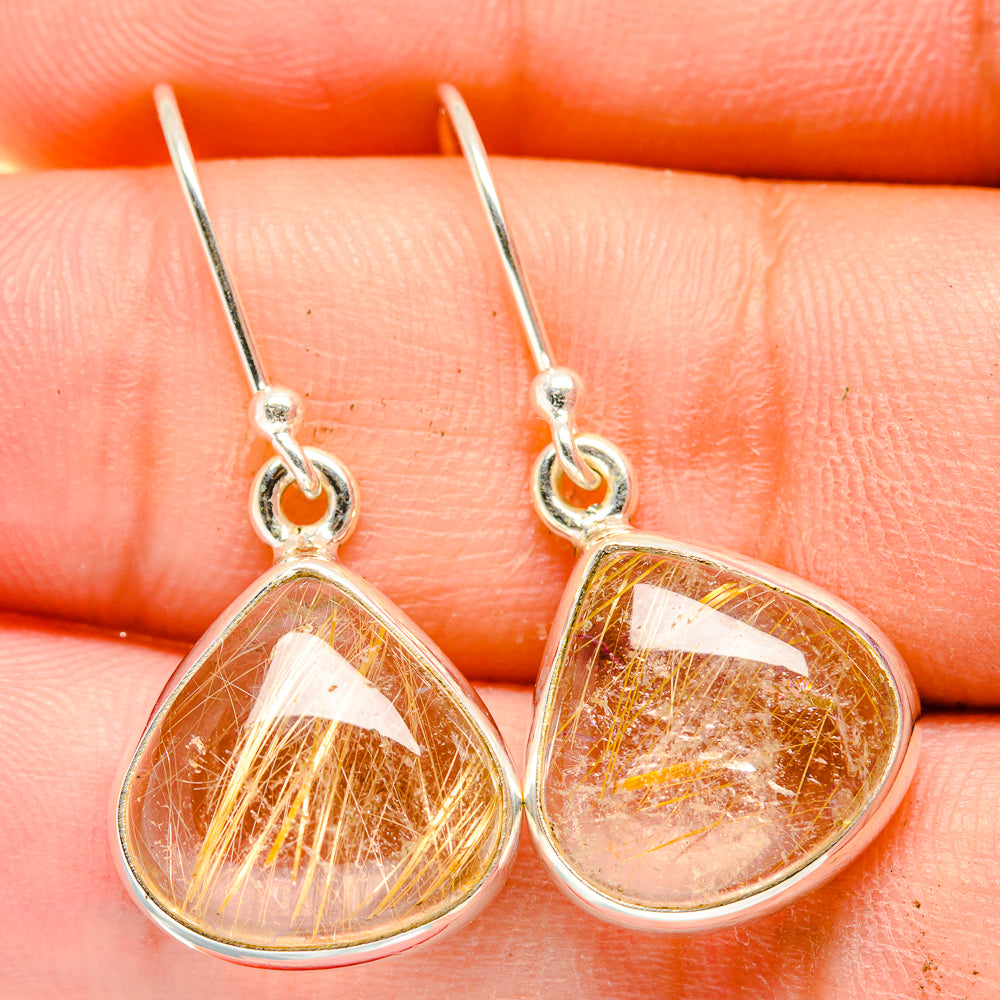 Rutilated Quartz Earrings handcrafted by Ana Silver Co - EARR422385