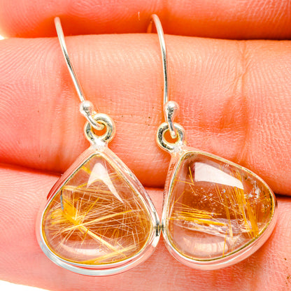 Rutilated Quartz Earrings handcrafted by Ana Silver Co - EARR422388