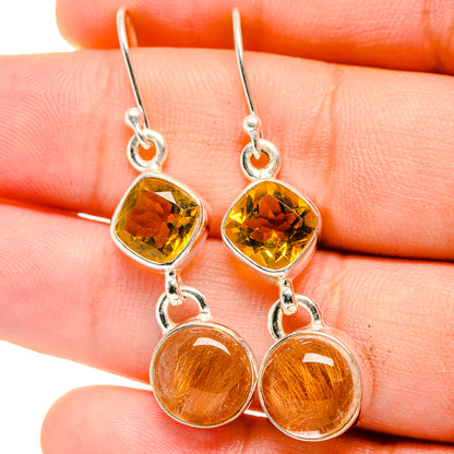 Rutilated Quartz Earrings handcrafted by Ana Silver Co - EARR422390