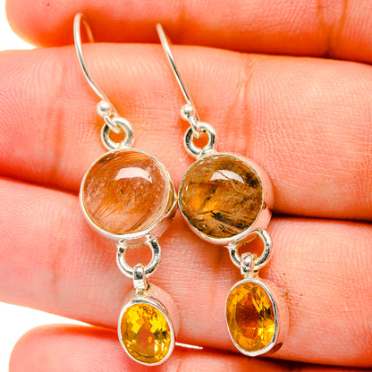 Rutilated Quartz Earrings handcrafted by Ana Silver Co - EARR422393