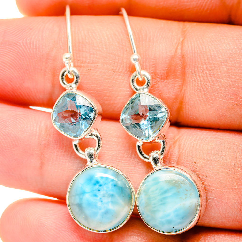 Larimar Earrings handcrafted by Ana Silver Co - EARR422395