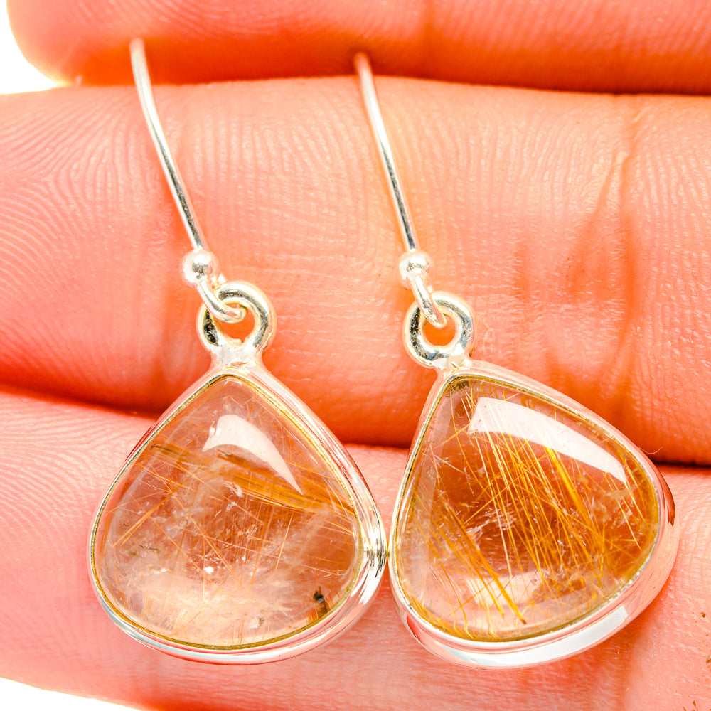 Rutilated Quartz Earrings handcrafted by Ana Silver Co - EARR422412