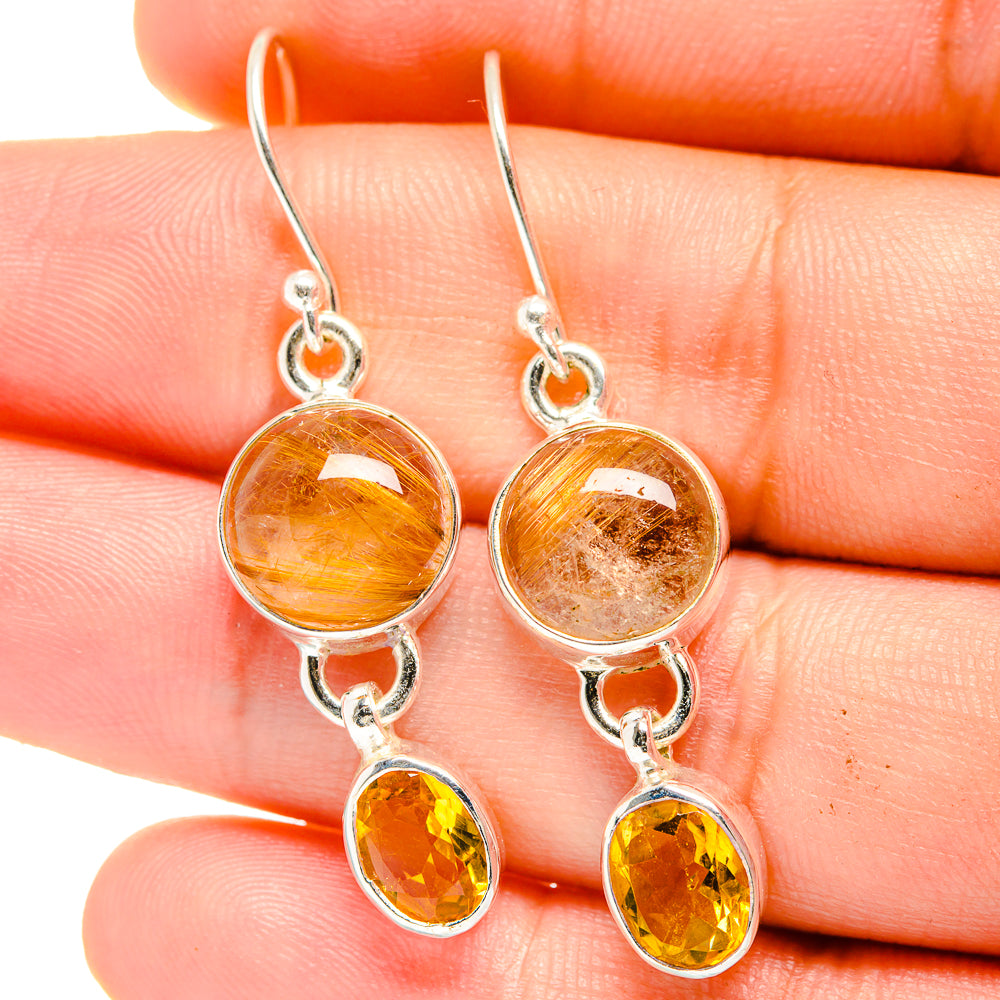 Rutilated Quartz Earrings handcrafted by Ana Silver Co - EARR422416