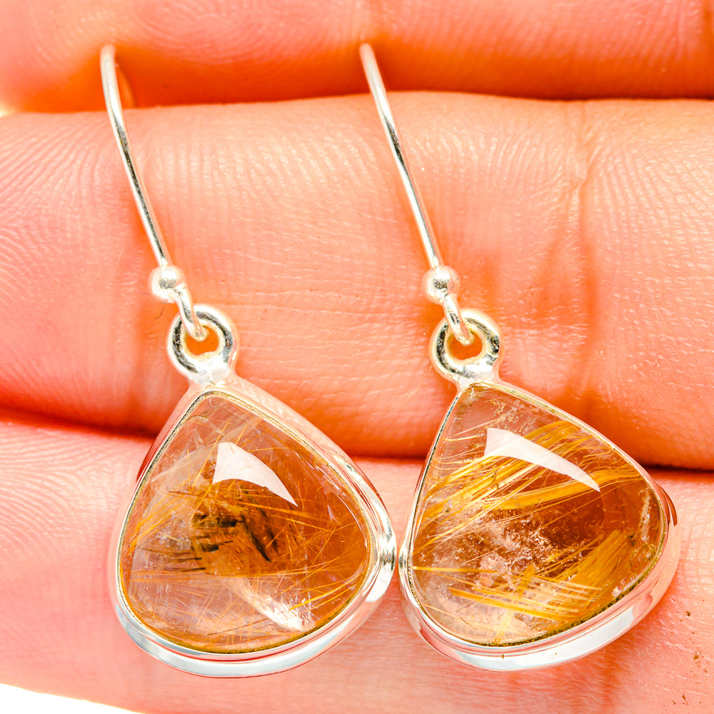 Rutilated Quartz Earrings handcrafted by Ana Silver Co - EARR422417