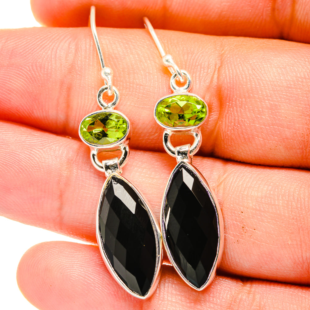 Black Onyx Earrings handcrafted by Ana Silver Co - EARR422420
