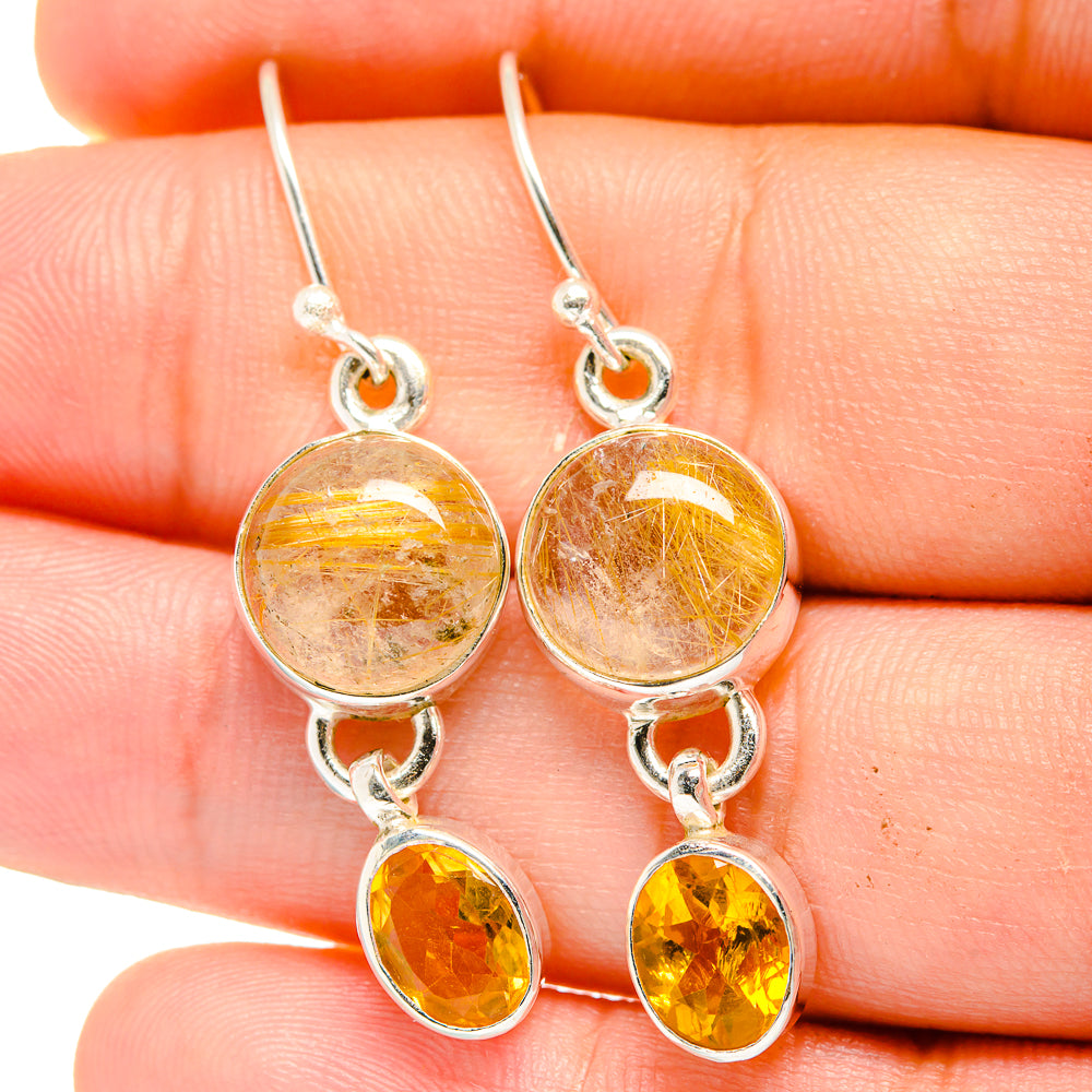 Rutilated Quartz Earrings handcrafted by Ana Silver Co - EARR422430