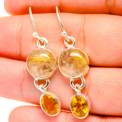 Rutilated Quartz Earrings handcrafted by Ana Silver Co - EARR422430