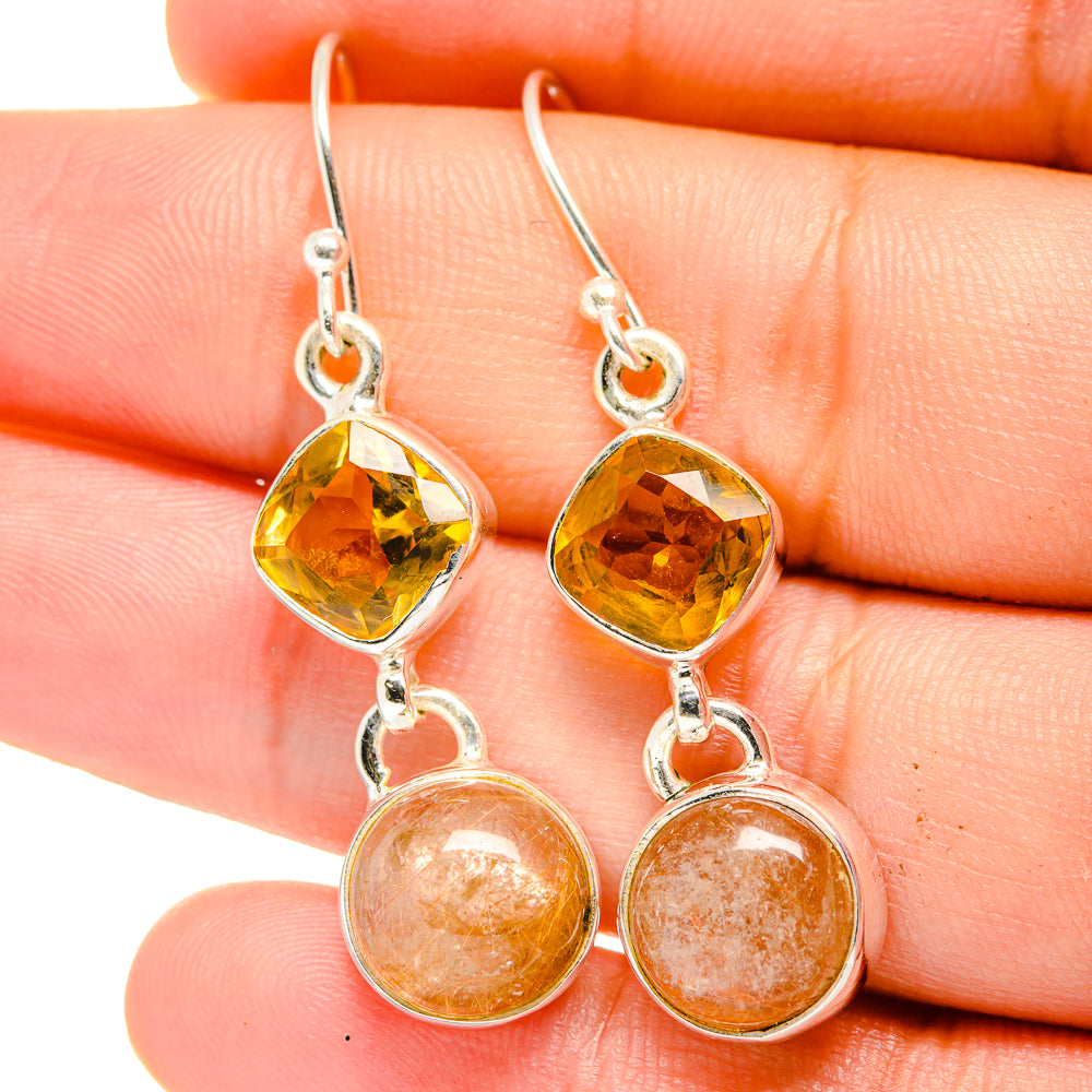 Rutilated Quartz Earrings handcrafted by Ana Silver Co - EARR422436