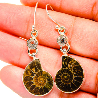 Ammonite Fossil Earrings handcrafted by Ana Silver Co - EARR422444