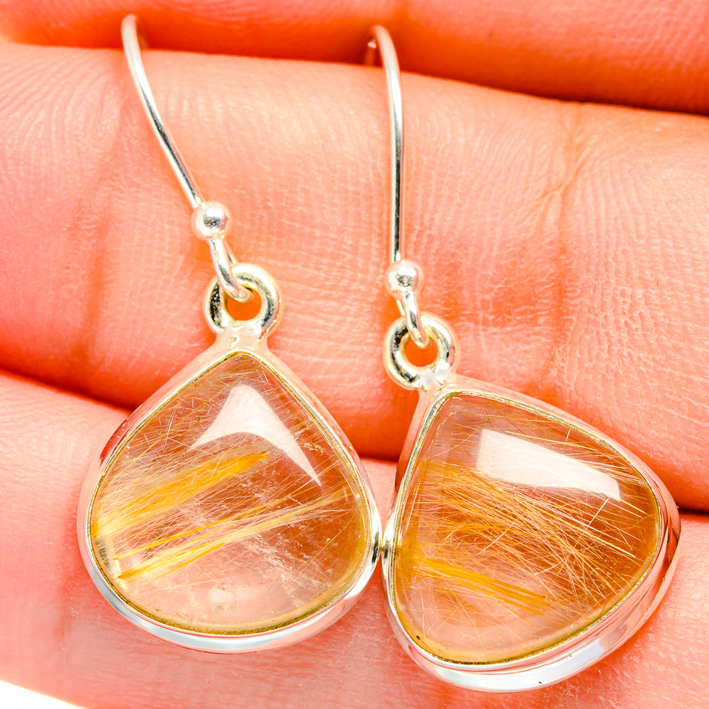 Rutilated Quartz Earrings handcrafted by Ana Silver Co - EARR422446