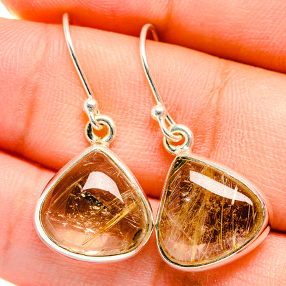 Rutilated Quartz Earrings handcrafted by Ana Silver Co - EARR422447