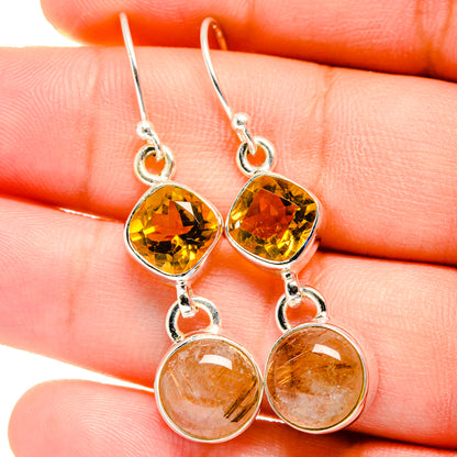 Rutilated Quartz Earrings handcrafted by Ana Silver Co - EARR422450