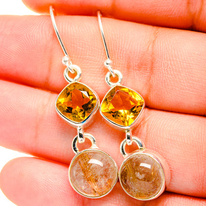 Rutilated Quartz Earrings handcrafted by Ana Silver Co - EARR422452