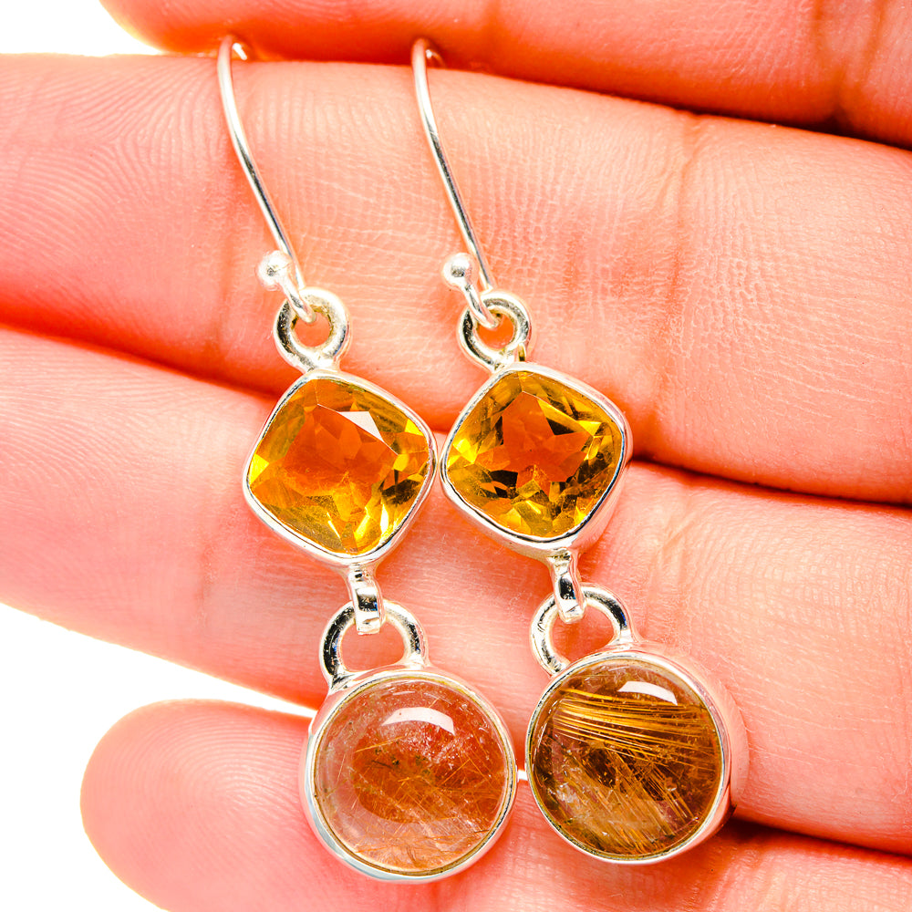 Rutialted Quartz Earrings handcrafted by Ana Silver Co - EARR422455