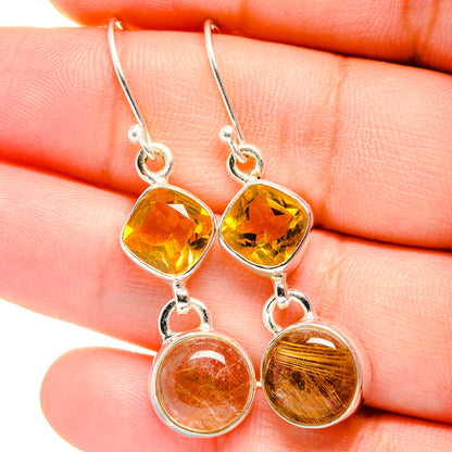 Rutialted Quartz Earrings handcrafted by Ana Silver Co - EARR422455