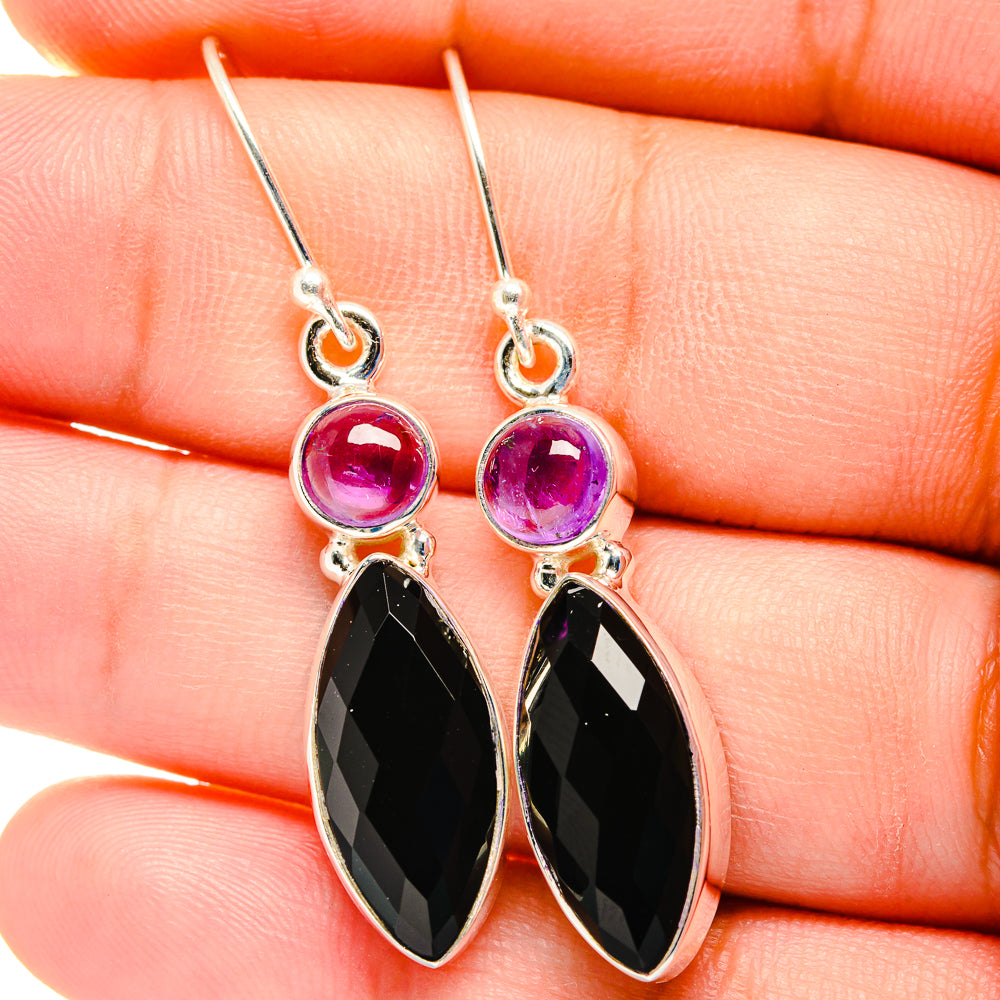Black Onyx Earrings handcrafted by Ana Silver Co - EARR422456