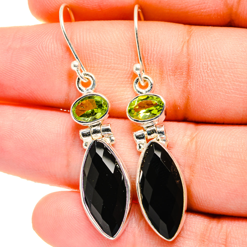 Black Onyx Earrings handcrafted by Ana Silver Co - EARR422460