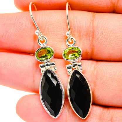 Black Onyx Earrings handcrafted by Ana Silver Co - EARR422460