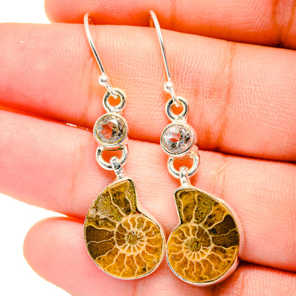 Ammonite Fossil Earrings handcrafted by Ana Silver Co - EARR422464