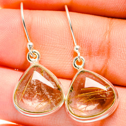 Rutilated Quartz Earrings handcrafted by Ana Silver Co - EARR422466