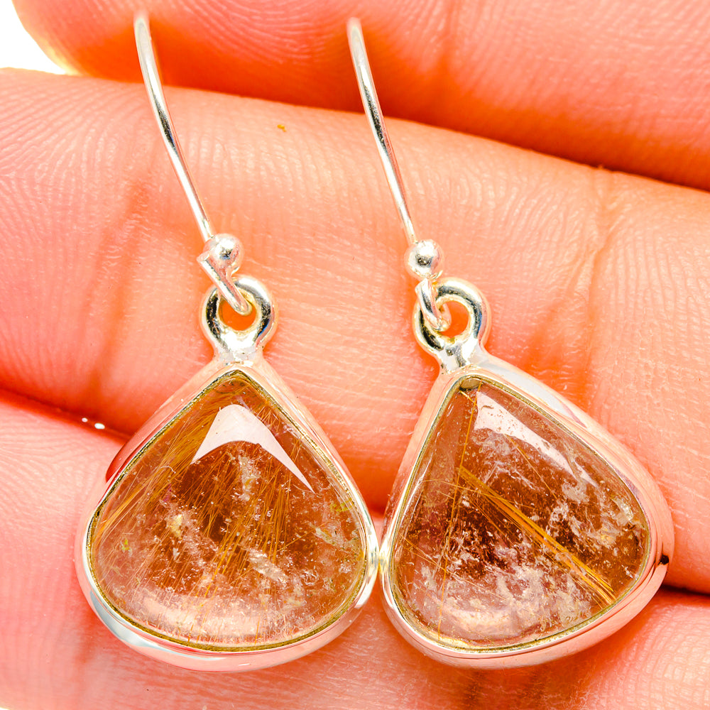 Rutilated Quartz Earrings handcrafted by Ana Silver Co - EARR422476