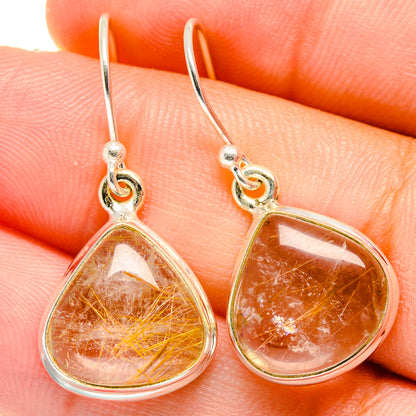 Rutilated Quartz Earrings handcrafted by Ana Silver Co - EARR422481