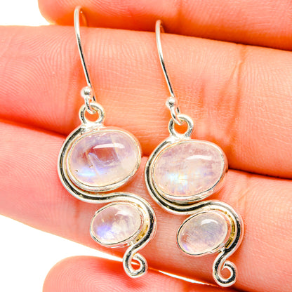 Rainbow Moonstone Earrings handcrafted by Ana Silver Co - EARR422482